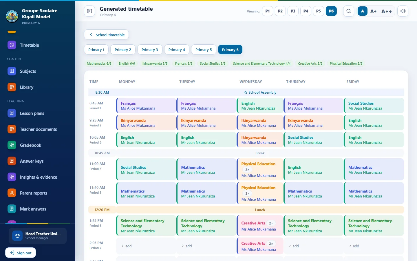 Timetable generator