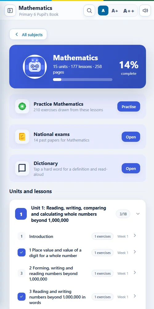 Subject library on Android